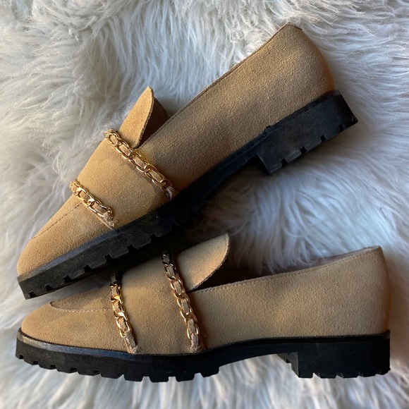 NWT Karl lagerfeld SUEDE SLIP-ON sand FLATS - Picture 6 of 11